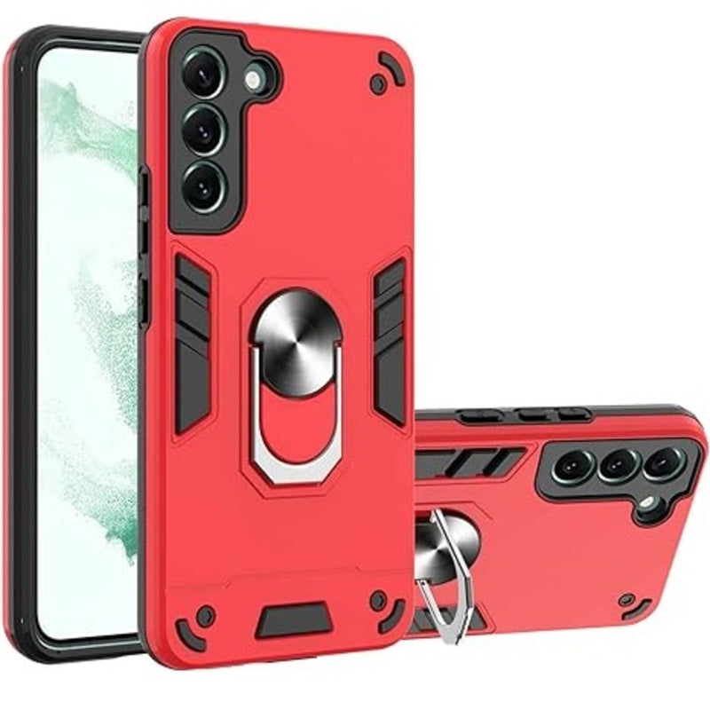 Funda para Samsung S23 con Anillo Metálico Rojo Antishock