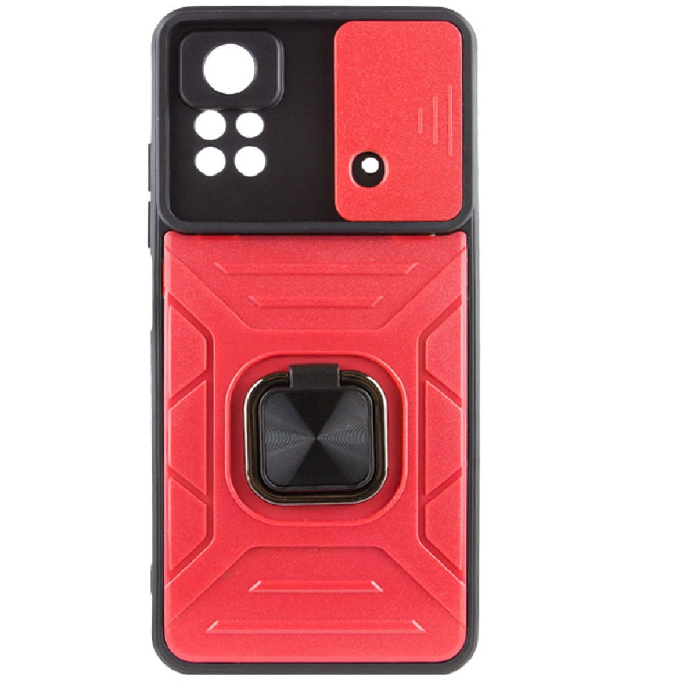 Funda Case para Xiaomi Poco X4 Pro 5G Robot Rojo con Aro