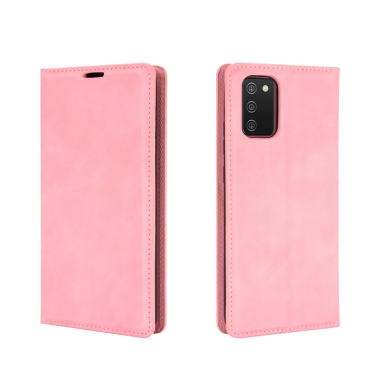 Funda Case para Samsung A02S Flip Cover Rosa Antishock