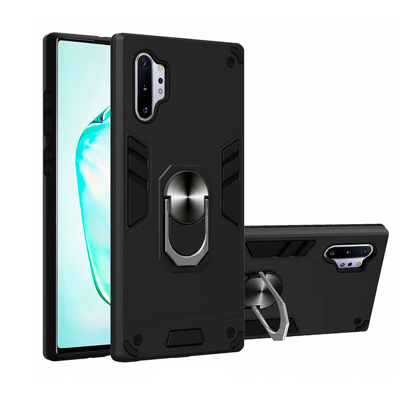 Funda para Huawei Y9S con Anillo Metálico Negro Antishock