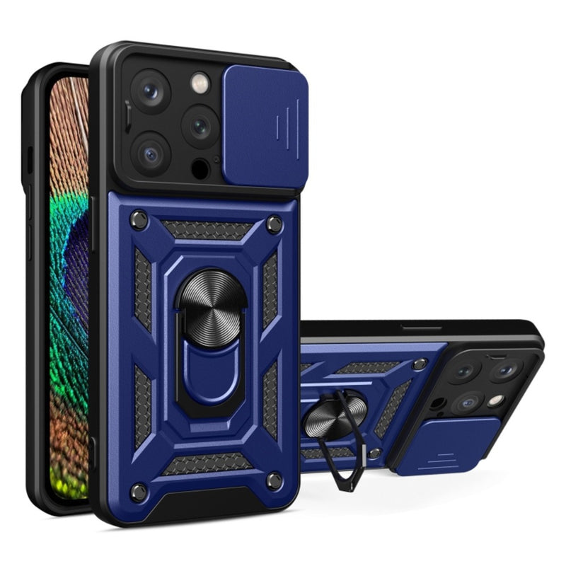 Funda Case para iPhone 14 Pro Holder Protector Camara Azul