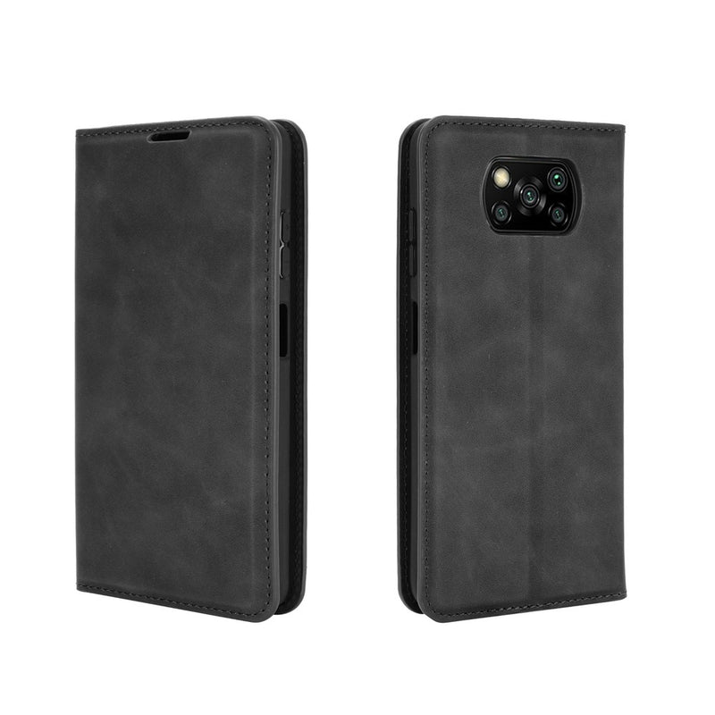 Funda Case para Xiaomi Poco X3 Flip Cover Negro Antigolpe