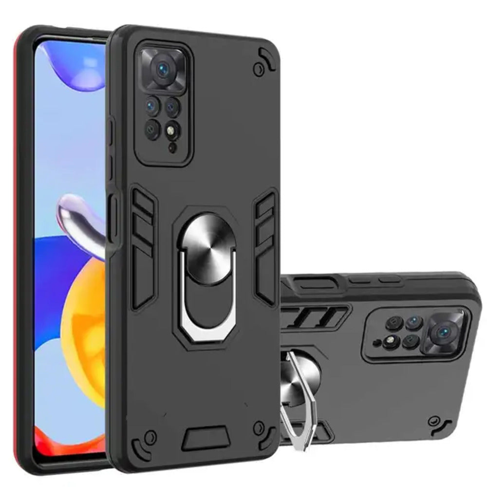 Funda para Xiaomi Poco X4 Pro 5G con Anillo Metálico Negro