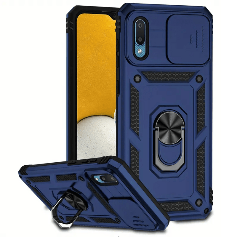 Funda Case para Samsung A02 Holder Protector Camara Azul