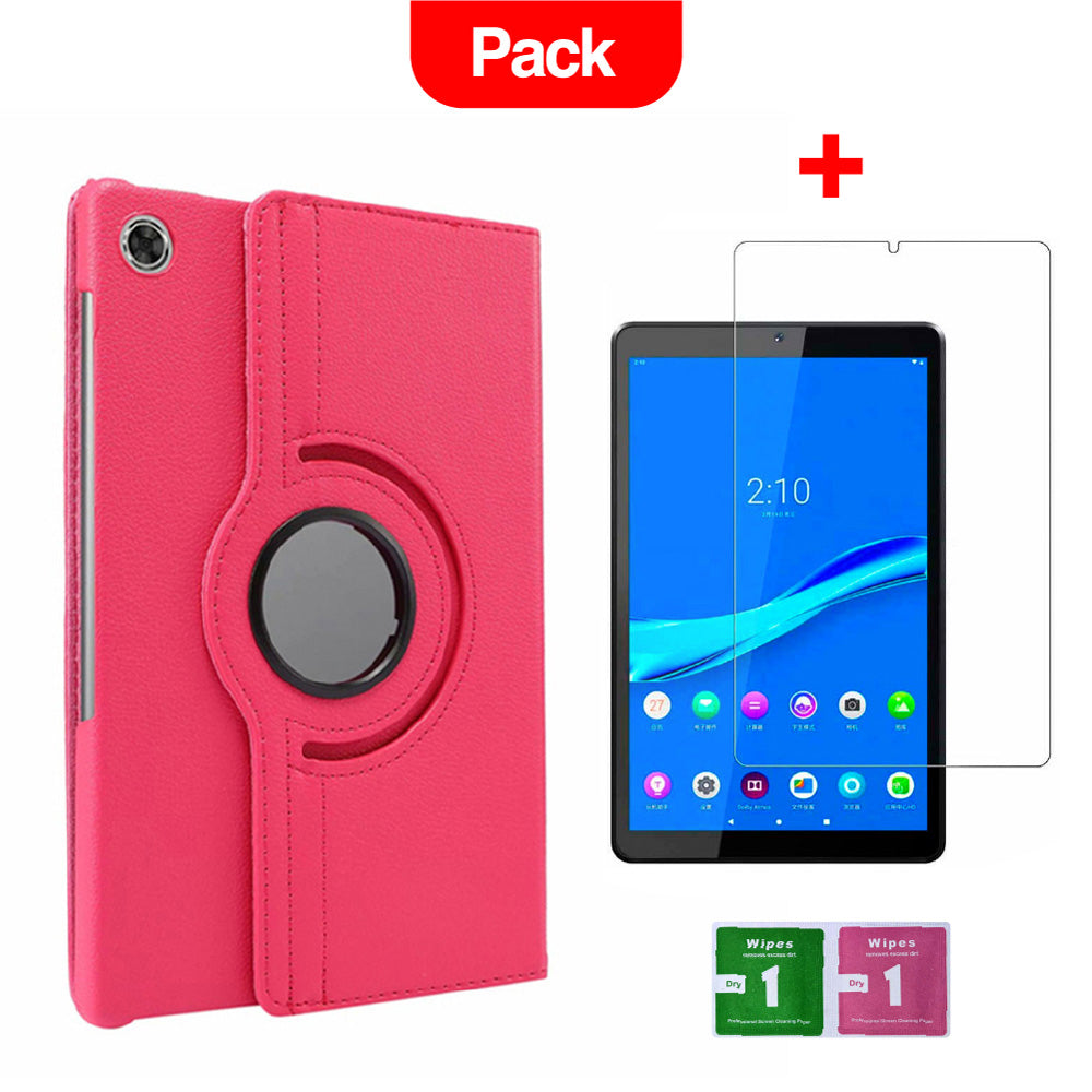 Combo Funda de Lenovo Smart M8 TB 8505F 360° Fucsia + Mica