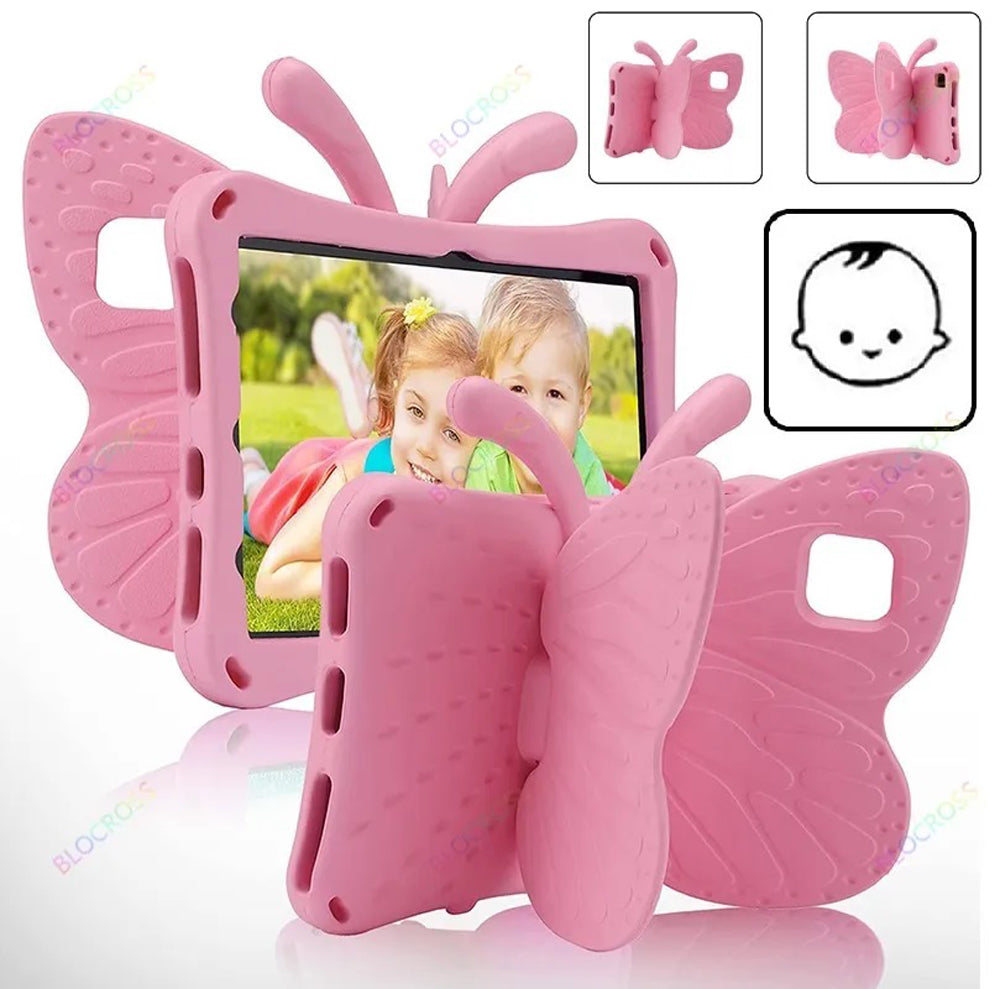 Funda para Samsung Tab A8 10.5" de Goma Mariposa Rosada