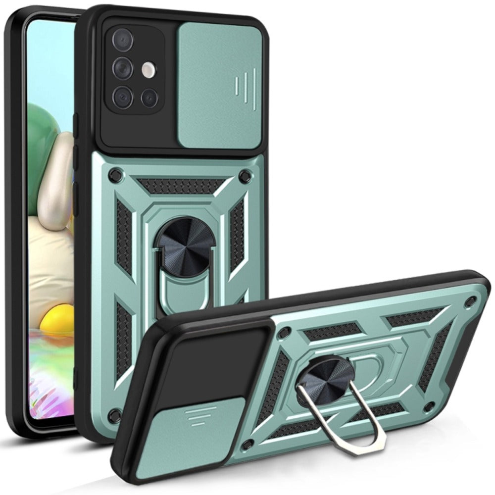 Funda Case para Samsung A73 Holder Protector Camara Verde