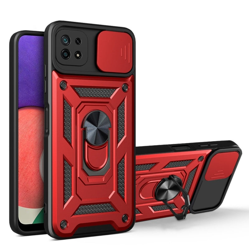 Funda Case para Samsung A23 4G Holder Protector Camara Rojo