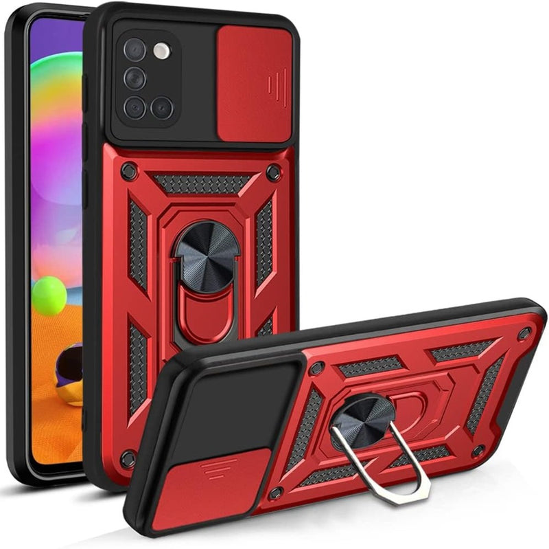 Funda Case para Samsung A32 4G Holder Protector Camara Rojo