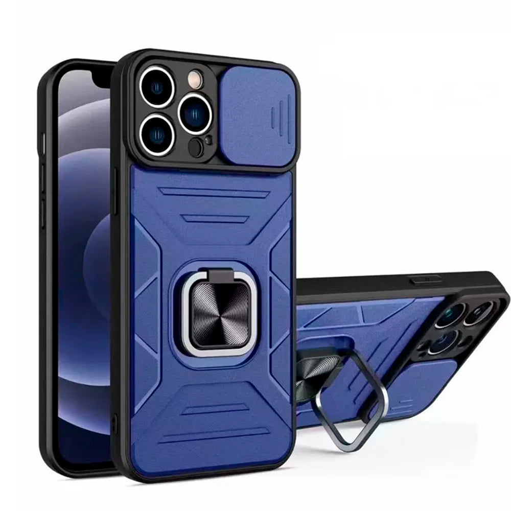 Funda Case para Samsung A04 Robot Azul con Aro y Protector