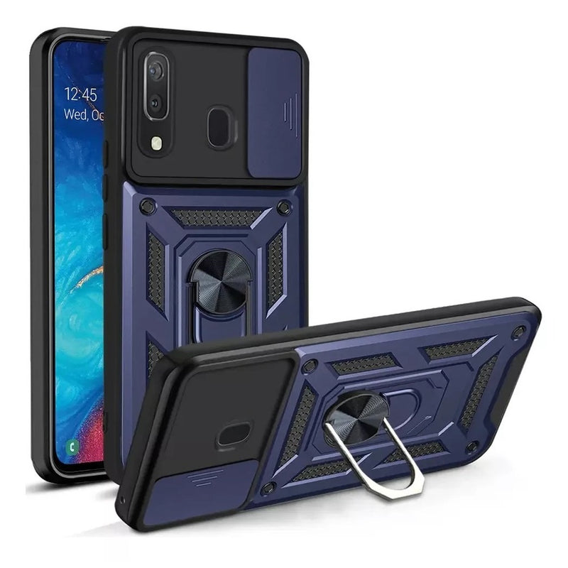 Funda Case para Samsung A30 Holder Protector Camara Azul