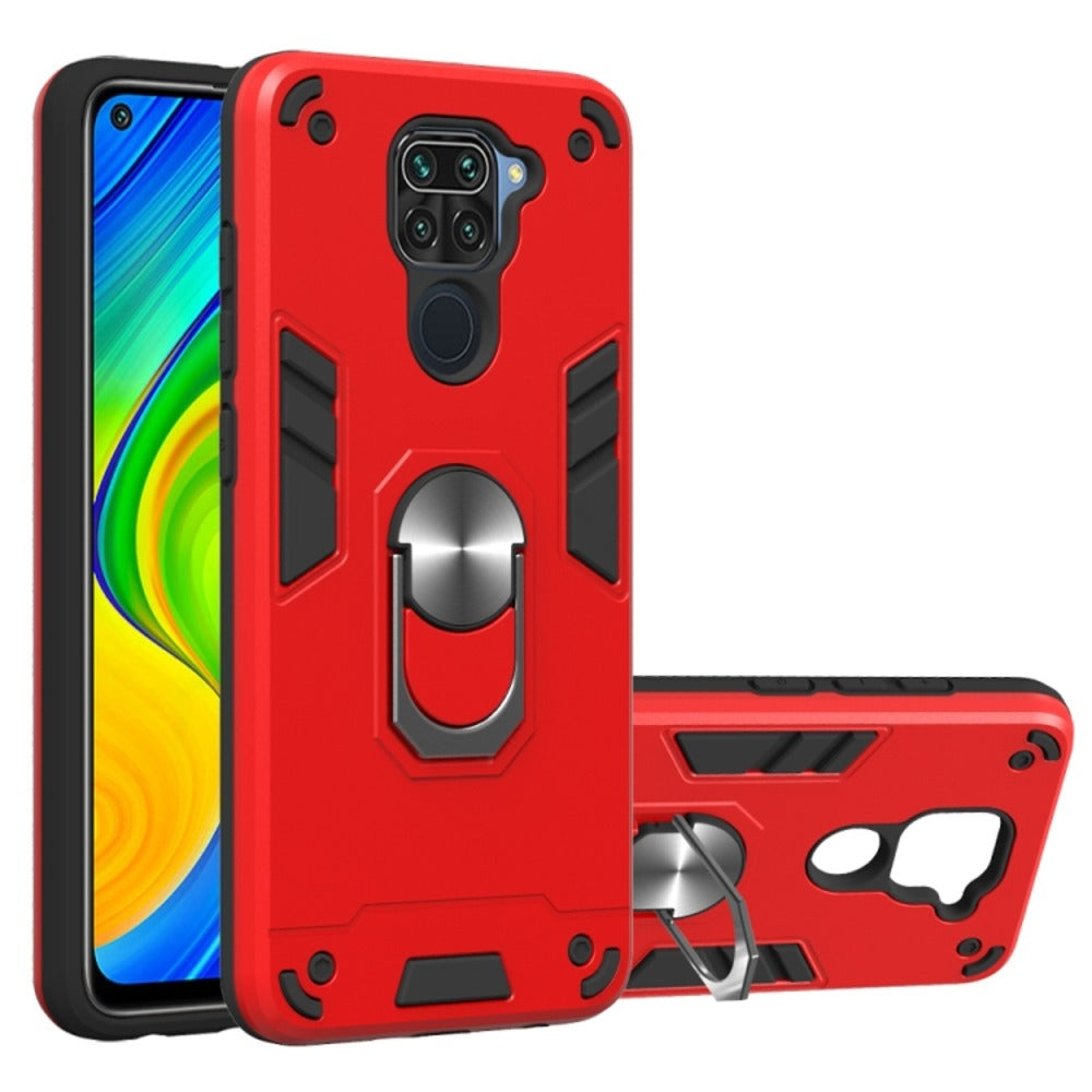 Funda Case for Xiaomi Redmi Note 9 con Anillo Metálico Rojo